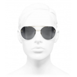 Chanel - Occhiali da Sole Pilota - Oro Grigio - Chanel Eyewear