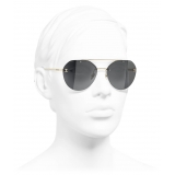 Chanel - Occhiali da Sole Pilota - Oro Grigio - Chanel Eyewear