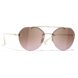 Chanel - Occhiali da Sole Pilota - Oro Marrone - Chanel Eyewear