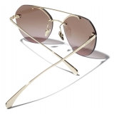 Chanel - Occhiali da Sole Pilota - Oro Marrone - Chanel Eyewear