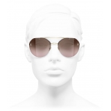 Chanel - Occhiali da Sole Pilota - Oro Marrone - Chanel Eyewear