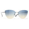 Chanel - Cat-Eye Sunglasses - Dark Silver Blue - Chanel Eyewear