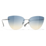 Chanel - Cat-Eye Sunglasses - Dark Silver Blue - Chanel Eyewear