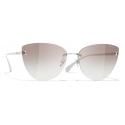 Chanel - Cat-Eye Sunglasses - Silver Brown - Chanel Eyewear