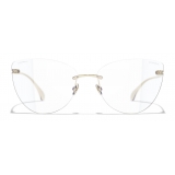 Chanel - Occhiali da Sole Cat-Eye - Oro Trasparente - Chanel Eyewear