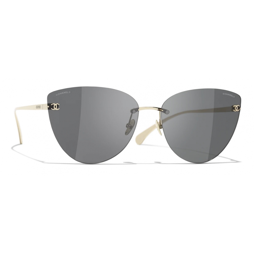 Chanel - Cat-Eye Sunglasses - Gold Gray - Chanel Eyewear - Avvenice