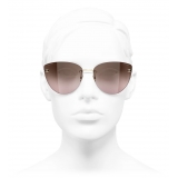 Chanel - Occhiali da Sole Cat-Eye - Oro Marrone - Chanel Eyewear