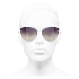 Chanel - Occhiali da Sole Cat-Eye - Argento Viola - Chanel Eyewear