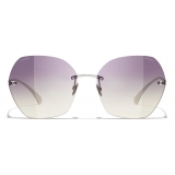 Chanel - Occhiali da Sole Quadrati - Argento Viola - Chanel Eyewear
