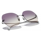 Chanel - Occhiali da Sole Quadrati - Argento Viola - Chanel Eyewear