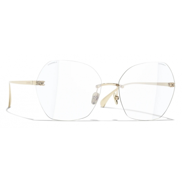 Chanel - Occhiali da Sole Quadrati - Oro Trasparente - Chanel Eyewear