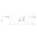 Chanel - Occhiali da Sole Quadrati - Oro Trasparente - Chanel Eyewear