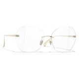 Chanel - Occhiali da Sole Quadrati - Oro Trasparente - Chanel Eyewear