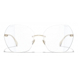 Chanel - Occhiali da Sole Quadrati - Oro Trasparente - Chanel Eyewear