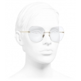 Chanel - Occhiali da Sole Quadrati - Oro Trasparente - Chanel Eyewear