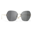 Chanel - Occhiali da Sole Quadrati - Oro Grigio - Chanel Eyewear