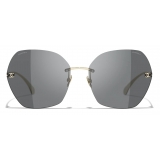 Chanel - Occhiali da Sole Quadrati - Oro Grigio - Chanel Eyewear