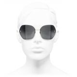 Chanel - Occhiali da Sole Quadrati - Oro Grigio - Chanel Eyewear