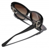 Chanel - Butterfly Sunglasses - Black Brown - Chanel Eyewear