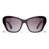 Chanel - Occhiali da Sole a Farfalla - Borgogna Argento Scuro Viola - Chanel Eyewear