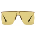 Gucci - Mask Frame Sunglasses - Gold - Gucci Eyewear