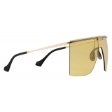 Gucci - Occhiale da Sole Rettangolari a Mascherina - Oro - Gucci Eyewear