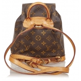 Louis Vuitton Vintage - Monogram Montsouris PM - Brown - Canvas and Vachetta Leather Backpack - Luxury High Quality