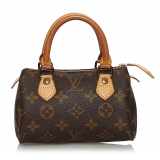 Louis Vuitton Vintage - Monogram Mini Speedy - Brown - Monogram Canvas x Leather Boston Bag - Luxury High Quality