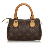 Louis Vuitton Vintage - Monogram Mini Speedy - Brown - Monogram Canvas x Leather Boston Bag - Luxury High Quality