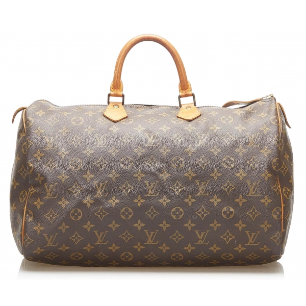 Louis Vuitton Vintage - Monogram Speedy 40 - Brown - Monogram Canvas x Vachetta Leather Boston Bag - Luxury High Quality