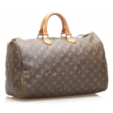 Louis Vuitton Vintage - Monogram Speedy 40 - Brown - Monogram Canvas x Vachetta Leather Boston Bag - Luxury High Quality
