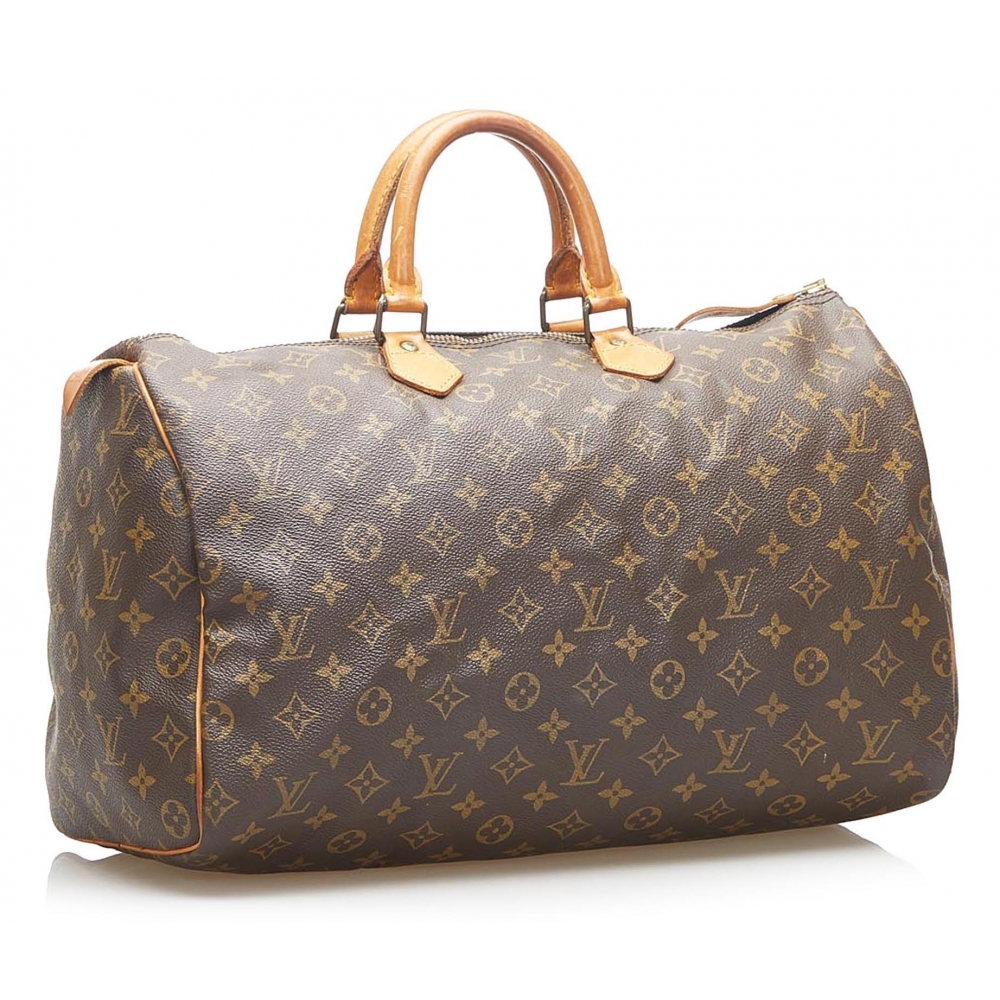 Louis Vuitton Vintage - Monogram Speedy 40 - Brown - Monogram Canvas x  Vachetta Leather Boston Bag - Luxury High Quality - Avvenice