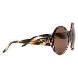 Gucci - Round Frame Sunglasses - Tortoiseshell - Gucci Eyewear