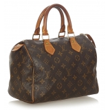Louis Vuitton Vintage - Monogram Speedy 25 - Brown - Monogram Canvas x Vachetta Leather Boston Bag - Luxury High Quality