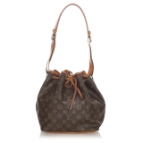 Louis Vuitton Vintage - Monogram Petit Noe - Brown - Monogram Canvas and Vanchetta Leather Bucket Bag - Luxury High Quality