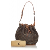 Louis Vuitton Vintage - Monogram Petit Noe - Brown - Monogram Canvas and Vanchetta Leather Bucket Bag - Luxury High Quality