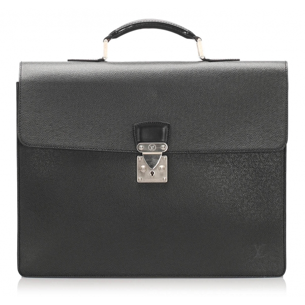 Louis Vuitton Vintage - Taiga Moskova Briefcase - Grigio Scuro - Borsa in Pelle Taiga - Alta Qualità Luxury
