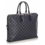 Louis Vuitton Vintage - Damier Graphite Porte Documents Black Gray - Canvas and Calf Leather Business Bag - Luxury High Quality