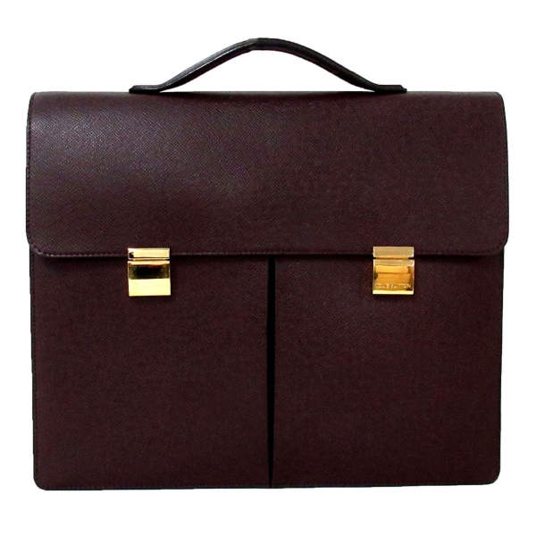 Louis Vuitton Vintage - Taiga Serviette Kazan Briefcase - Red Burgundy - Taiga Leather Business Bag - Luxury High Quality