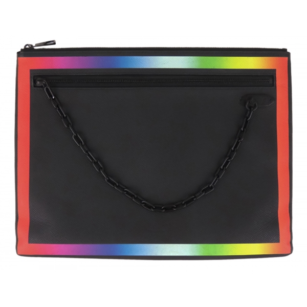 Louis Vuitton Vintage - Taiga Rainbow Pochette A4 - Black Multi - Taiga Leather Clutch Bag - Luxury High Quality