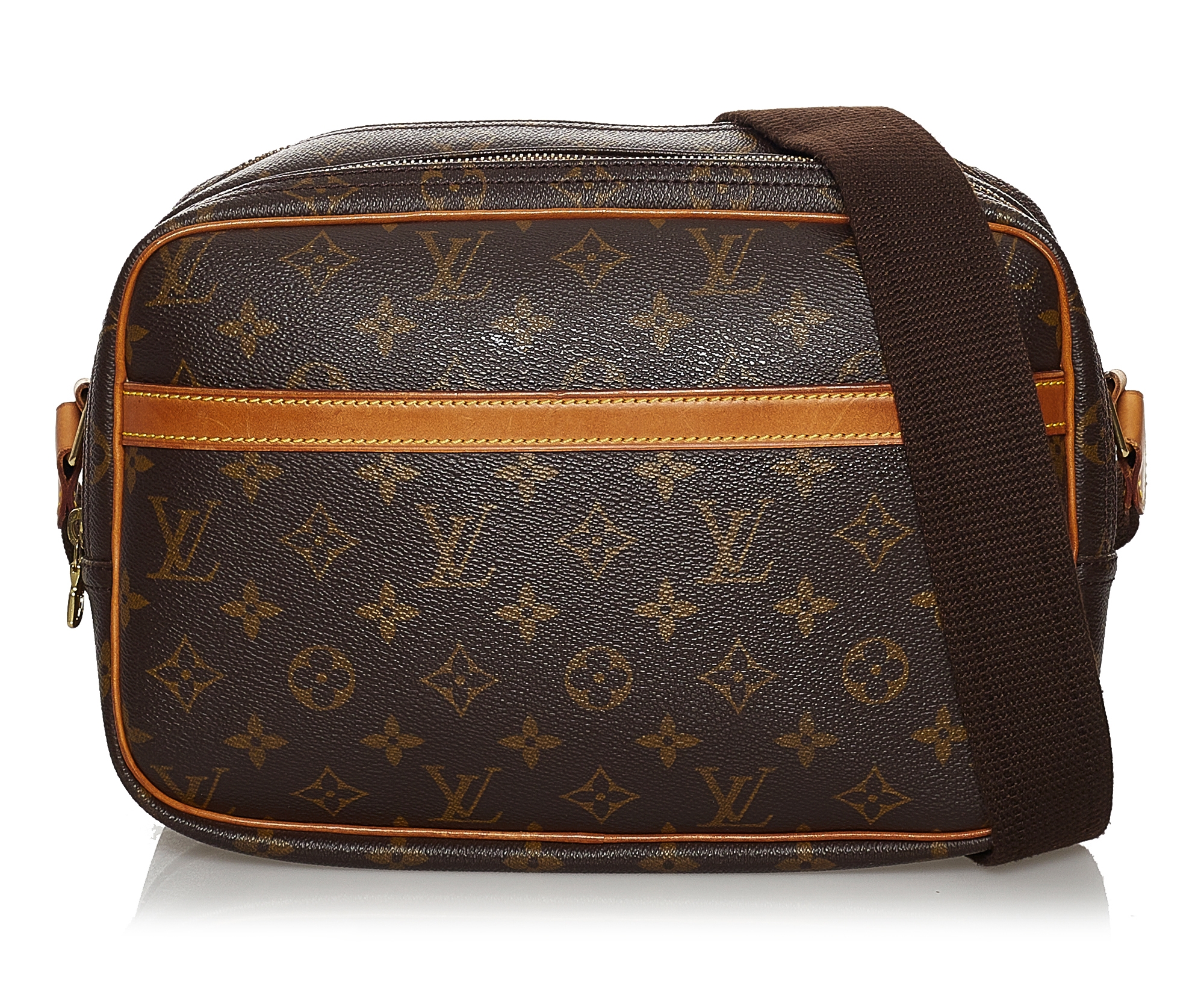 Borsa a tracolla Louis Vuitton in tela monogram marrone e pelle