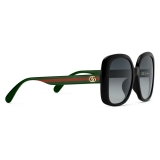 Gucci - Specialized Fit Square Sunglasses with Web - Black - Gucci Eyewear