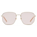 Gucci - Rectangular Frame Sunglasses - Gold Light Pink - Gucci Eyewear