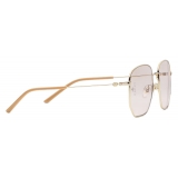 Gucci - Rectangular Frame Sunglasses - Gold Light Pink - Gucci Eyewear