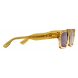 Gucci - Rectangular Frame Sunglasses - Yellow - Gucci Eyewear