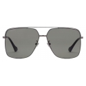 Gucci - Occhiale da Sole con Ponte Basso - Grigio Rutenio - Gucci Eyewear