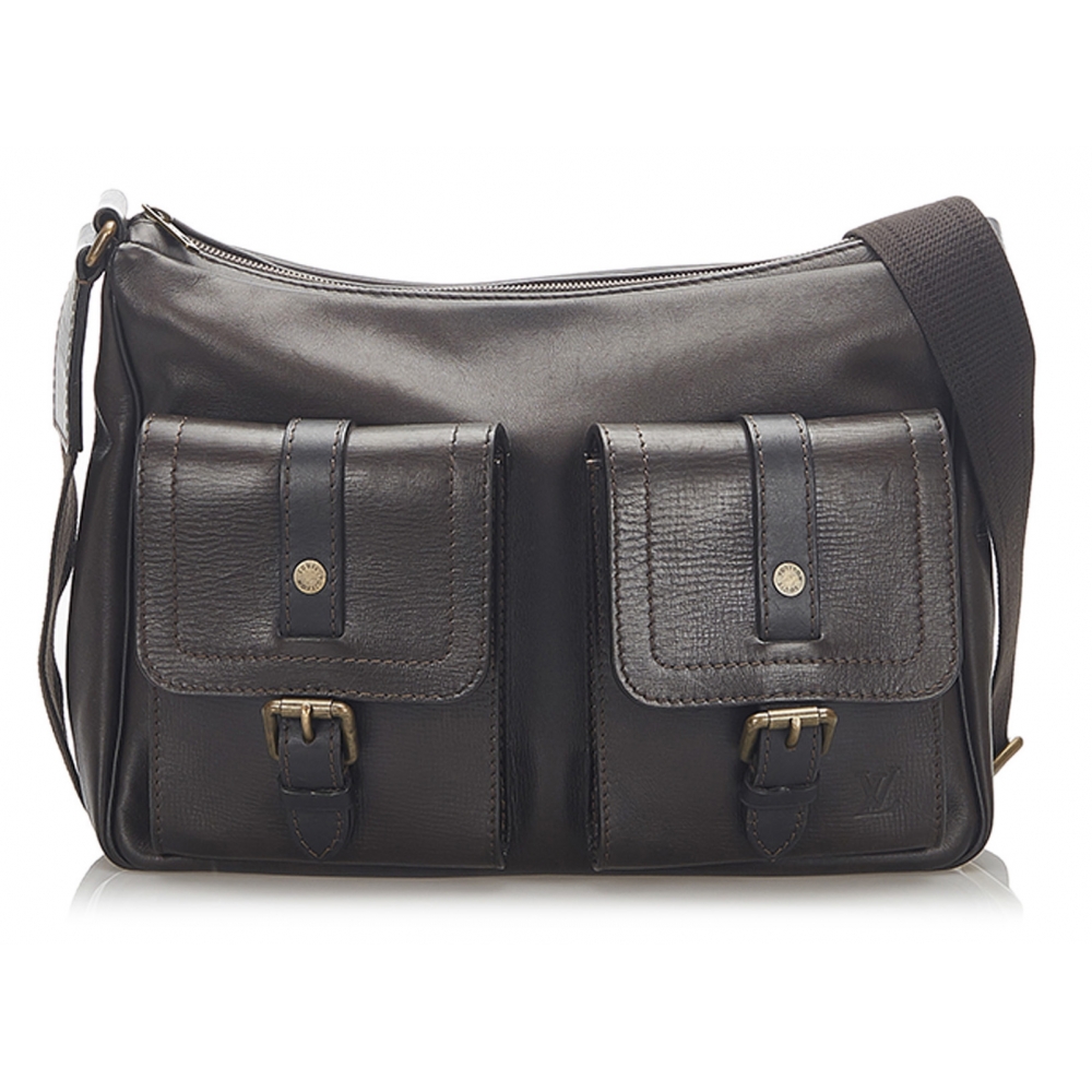 Used Louis Vuitton Wichita Utah Blk/Leather/Blk/Plain Bag