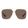 Gucci - Occhiale da Sole con Ponte Basso - Oro Marrone - Gucci Eyewear