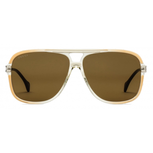 Gucci - Navigator Frame Sunglasses - Orange - Gucci Eyewear