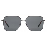 Gucci - Occhiale da Sole con Ponte Basso - Rutenio - Gucci Eyewear